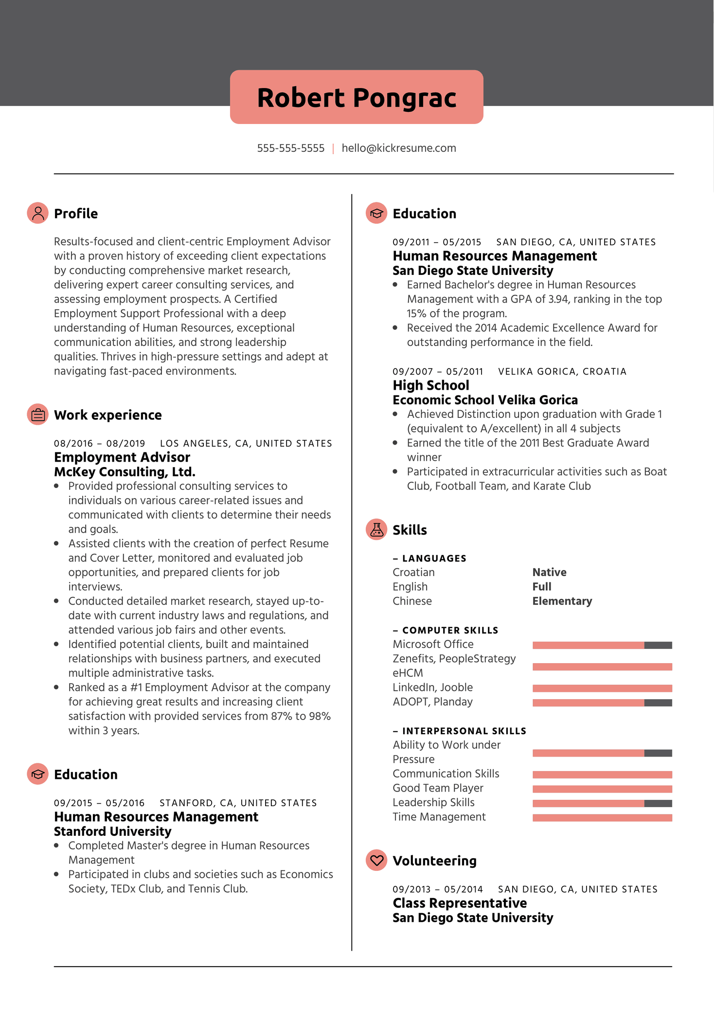 Career Advisor Resume