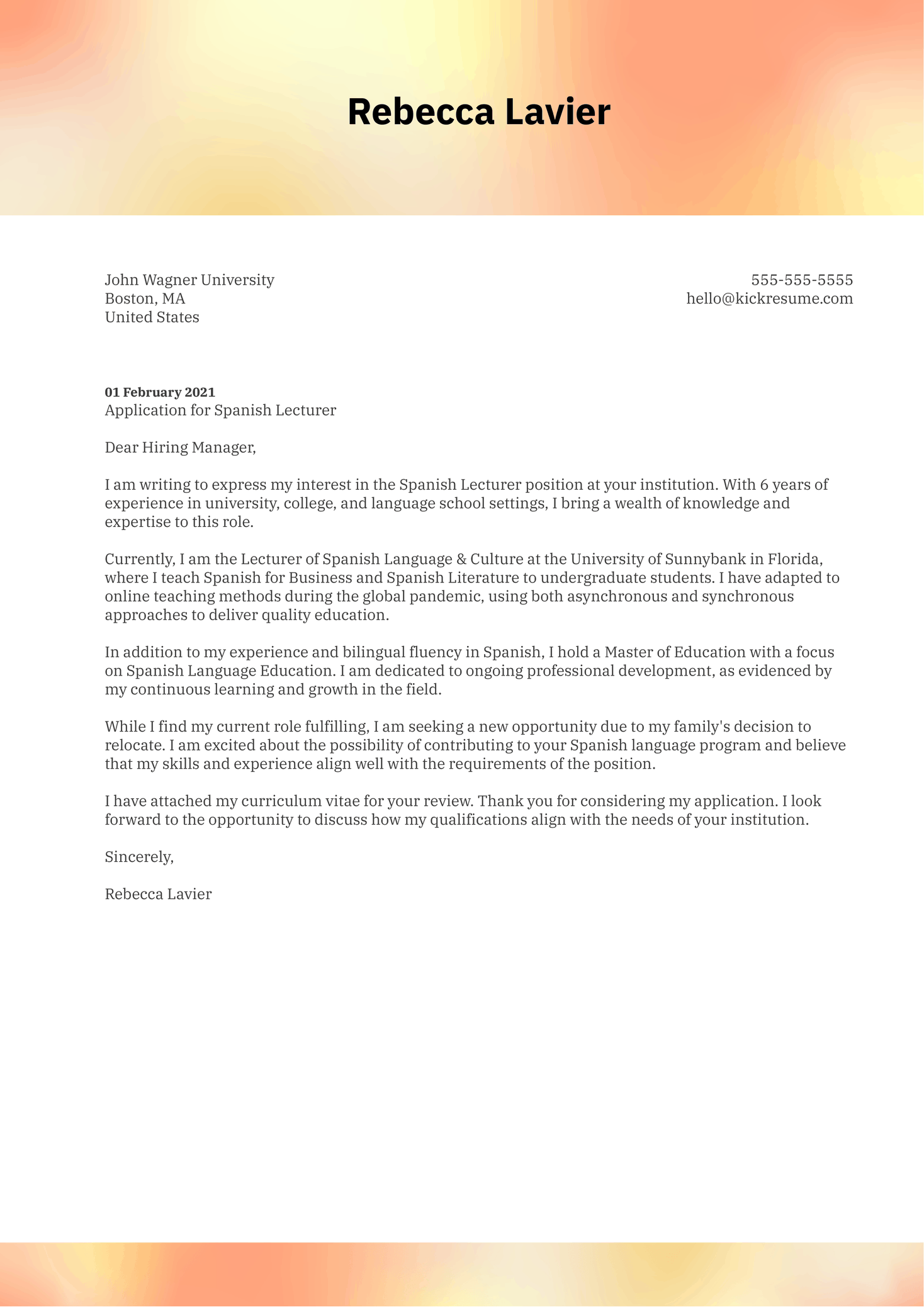How To Say Cover Letter In Spanish