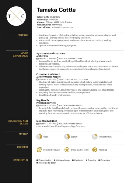 Esempio di curriculum per la manutenzione degli appartamenti