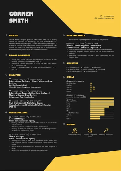 Esempio di curriculum per Vendite e Marketing in Harbour.Space