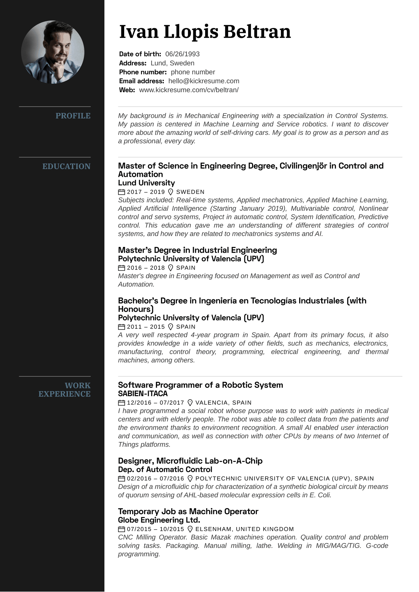 Experienced Mechanical Engineer Resume