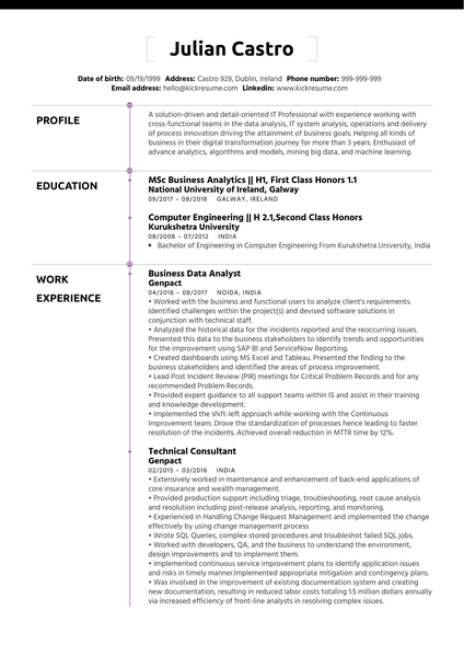 Genpact Resume And Cover Letter Samples Kickresume