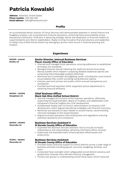 Business Director at Tahoe-Truckee USD