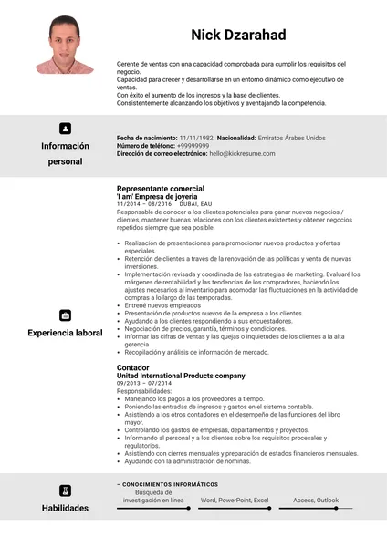Esempio di curriculum vitae per un addetto alle vendite presso Adidas